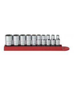 1/4"Dr 12Pt Socket Set Std SAE 10Pc 