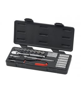 Gearwrench 1/4"Dr 6 & 12Pt Std and Deep Mechanics Tool Set Metric 22Pc