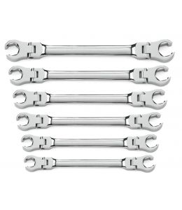 6 Pc. Flex Head Flare Nut Non Ratcheting Metric Wrench Set