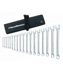 18 Pc. 12 Point Long Pattern Non Ratcheting Combination SAE Wrench Set