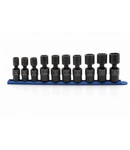 10 Pc. 1/2" Drive 6 Point Standard X-Core™ Pinless Universal Impact Metric Socket Set