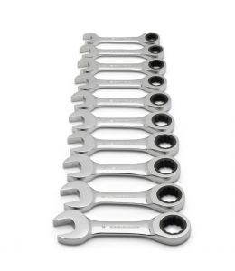 GEARWRENCH 9520DB 10 Pce Stubby Ratcheting Spanner Set METRIC Bundle 7 Pce SAE Set 9520D & 9507D