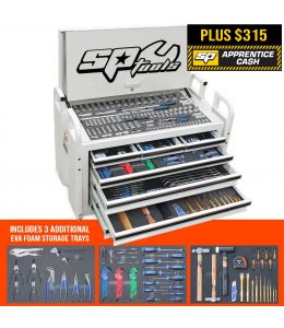 FIELD SERVICE TOOL KIT - 413PC - METRIC/SAE - WHITE - PLUS BONUS EVA STORAGE TRAYS